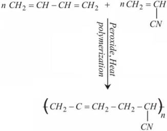 1, 3-Butadiene reacts with Acrylonitrile to produce Buna – N 1, 3-Butadiene reacts with Acrylonitrile to produce Buna – N